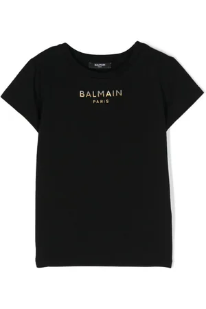 Balmain T-shirt med logo-applikation