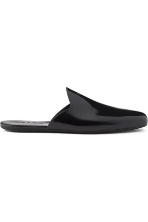 Prada Logoprægede sandaler i læder