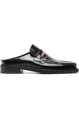 MARTINE ROSE Perledekorerede loafers i læder