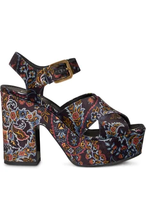 Etro Sandaler i læder med paisley-tryk