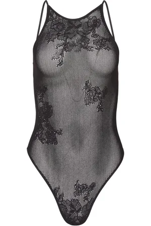 FLEUR DU MAL Bodysuit med blomstrede blonder og mesh
