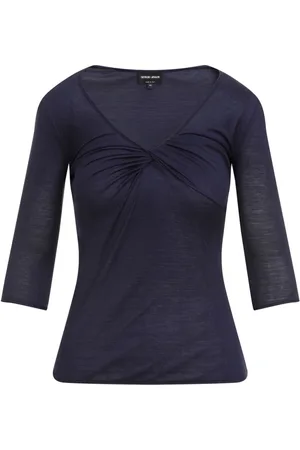 Giorgio Armani Ruchet top med V-hals