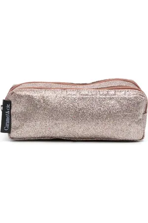 Caramel Taske med glimmerdetalje og logomærke