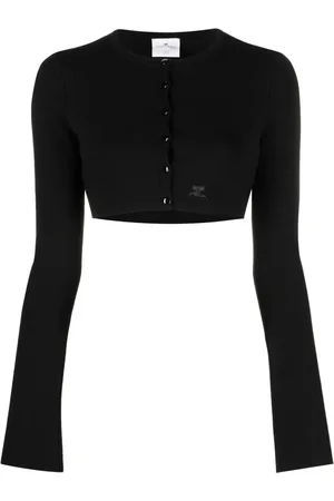 Courrèges Cropped finstrikket cardigan