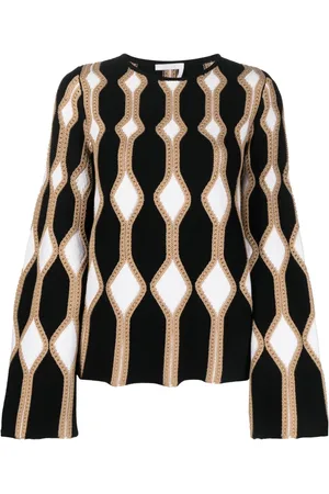 Chloé Cropped hæklet top med lange ærmer