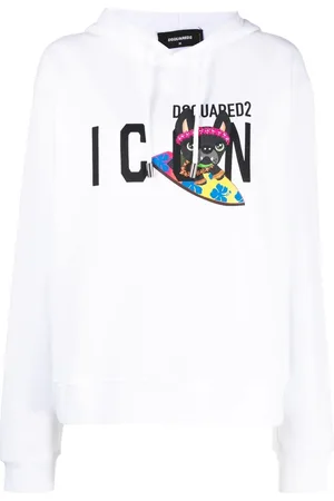 Dsquared2 Hættetrøje med logotryk og snoretræk