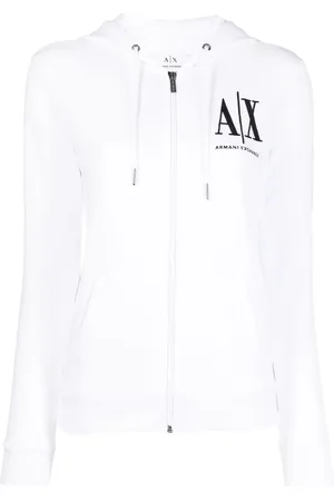 Armani Exchange Hættetrøje med logotryk og lynlås