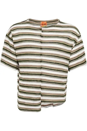 Vitelli T-shirt med patchwork og striber