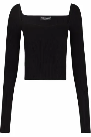 Dolce & Gabbana Ribstrikket trøje med firkantet halsudskæring