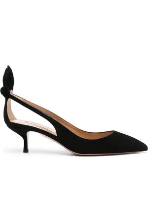 Aquazzura 50mm pumps i ruskind med butterfly