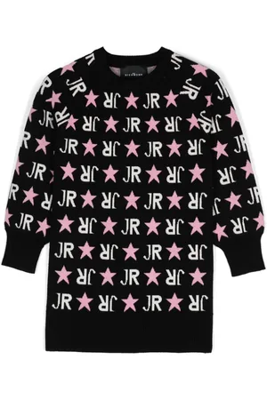 John Richmond Kjole med intarsia-logo