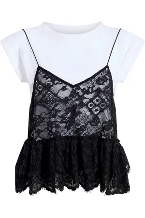 Cinq A Sept Samantha T-shirt med blonder