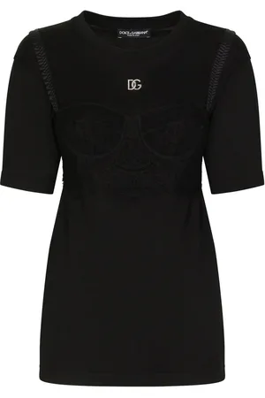Dolce & Gabbana Kortærmet T-shirt med bralette-detalje