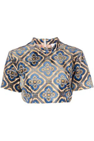 Etro Cropped top med abstrakt tryk