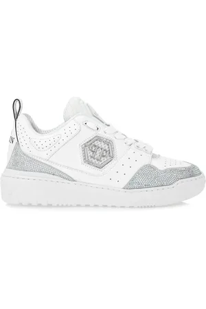 Philipp Plein Sneakers i læder med krystaludsmykning