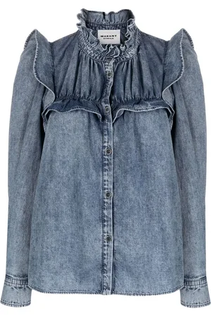 Marant Etoile Denimskjorte med flæser
