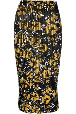 Lanvin Ribstrikket midi-nederdel med svaj