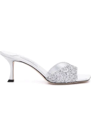 Jimmy Choo Skye 70mm mules med glimmer