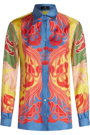 Etro Skjorte i silke-twill med blomstret tryk