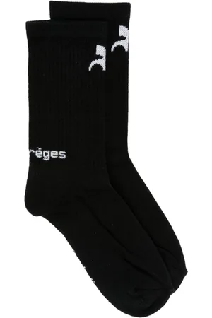 Courrèges Ankelstrømper i intarsia-strik med logo