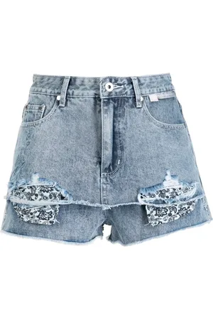 Musium Div. Denimshorts med slitageeffekt