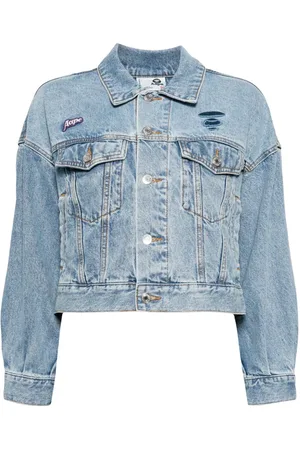 A Bathing Ape Denimjakke med logoapplikation