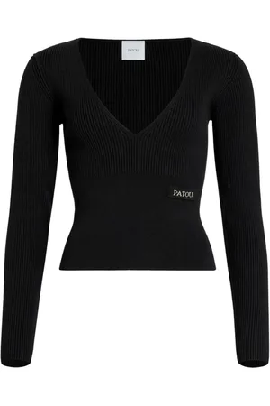 Patou Ribstrikket sweater med V-hals