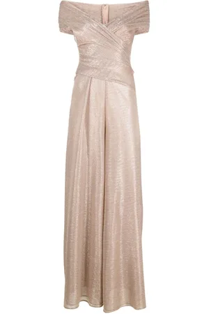 TALBOT RUNHOF Jumpsuit i metallisk voile med brede ben