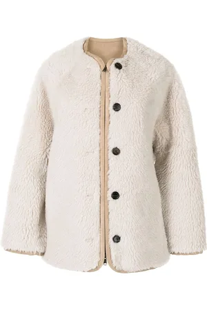 GOEN.J Oversize jakke i imiteret lammeskind