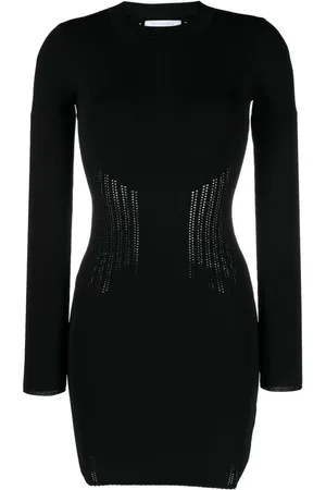 Patrizia Pepe Perforeret bodycon-kjole med logoplade