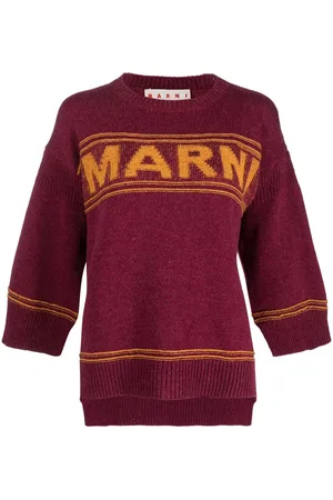 Marni Uldsweater med Intarsia-Logo