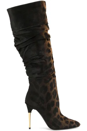 Tom Ford Knæhøje støvler med leopardprint