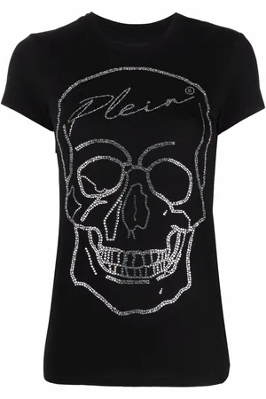 Philipp Plein Kortærmet T-shirt med dødningehoved-detalje