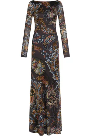 Etro Lang kjole med paisleytryk