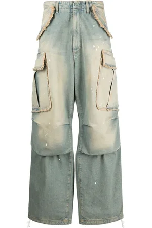 DARKPARK Jeans med brede ben og bleget effekt