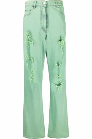 Msgm Jeans med slitageeffekt og broderet logo