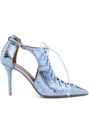 MALONE SOULIERS Metalliske Montana 85mm pumps med snøre