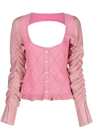 CORMIO Elena cardigan med draperede ærmer
