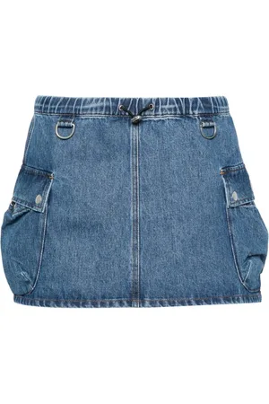 COPERNI Cargo-nederdel i denim med logo-applikation