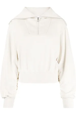 Izzue Sweatshirt med logomærke og kort lynlås