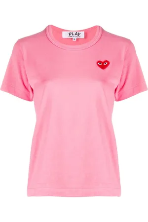 Comme des Garçons T-shirt med rund hals og hjertetryk