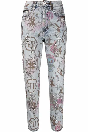 Philipp Plein Boyfriend-jeans med tattoo-monogram