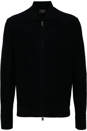 BRIONI Ribbet sweater med lynlås foran