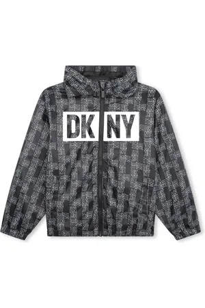 DKNY Jakke med hætte og logotryk