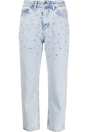 Ana Radu Cropped jeans med krystaludsmykning