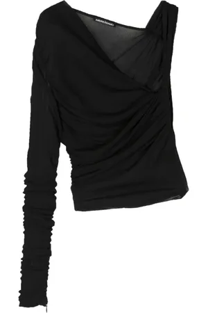ANDREADAMO Asymmetrisk ribbet top i jersey