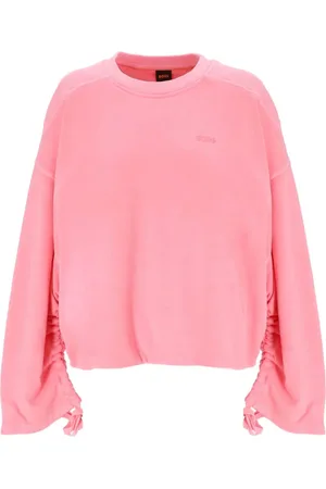 HUGO BOSS Sweatshirt i bomuld med snoretræk i opslagene