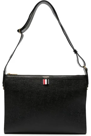 Thom Browne 4-Bar-stribet crossbody-taske i læder
