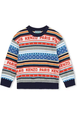 Kenzo Intarsiastrikket trøje med logo-jacquard