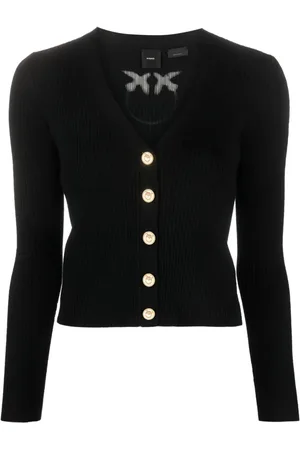 Pinko Ribstrikket uldcardigan med V-hals